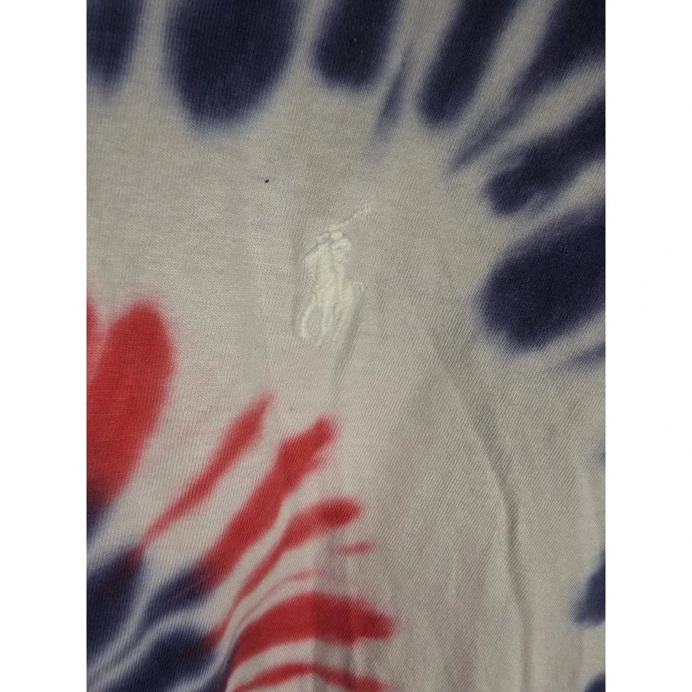 Polo Ralph Lauren Tie Dye Hoodie Shirt Men's Small Red Blue Spiral Pony Logo USA